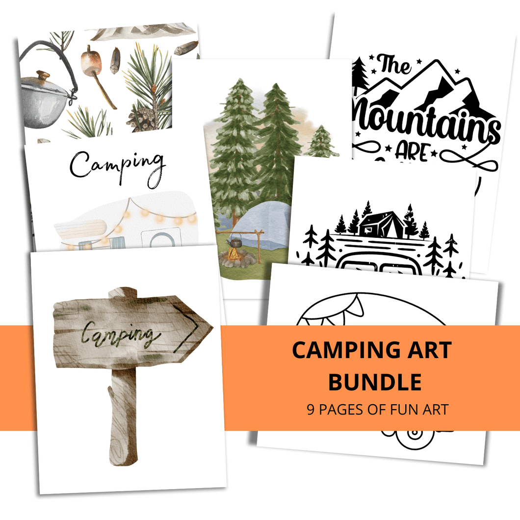 Camping Art Pages Bundle